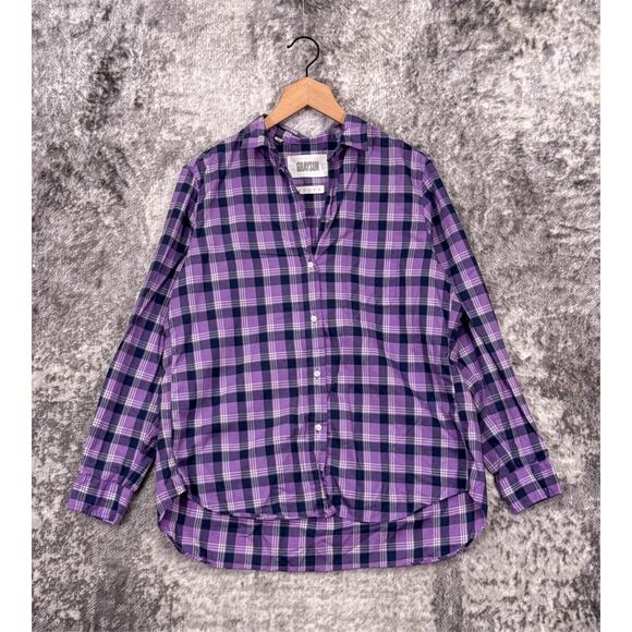 Frank & Eileen Top 3 / US Medium Grayson The Hero Purple Plaid Button Shirt - Picture 1 of 8